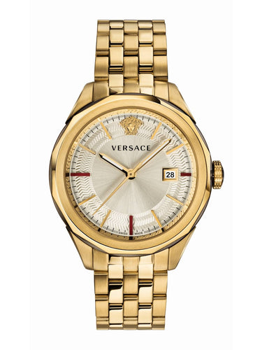 Versace Herren Armbanduhr Glaze 43 mm Datumsfenster Armband Edelstahl VERA00618